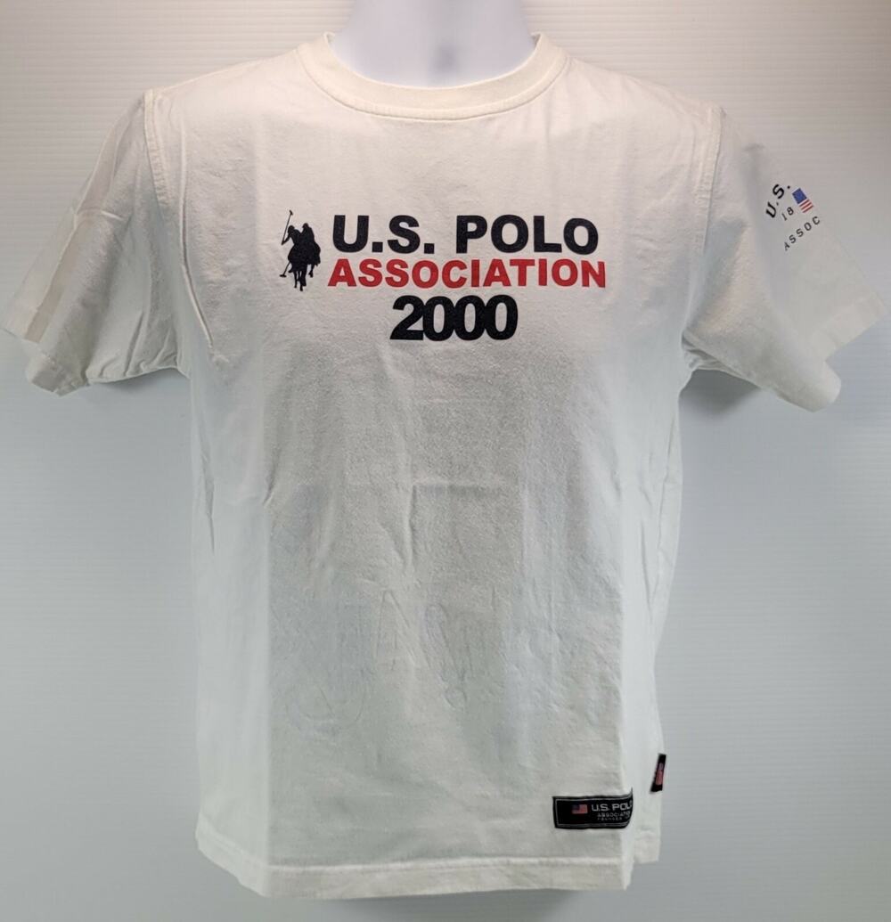 Vintage Kids USPA U.S. Polo Association White Cotton T-Shirt Medium